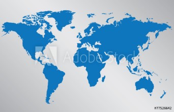 Image de World map illustration on gray background